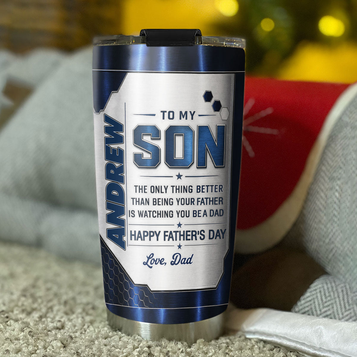 Custom Father's Day Birthday Gifts For Son • Watching You Being A Dad - Personalized 3D Effect Tumbler