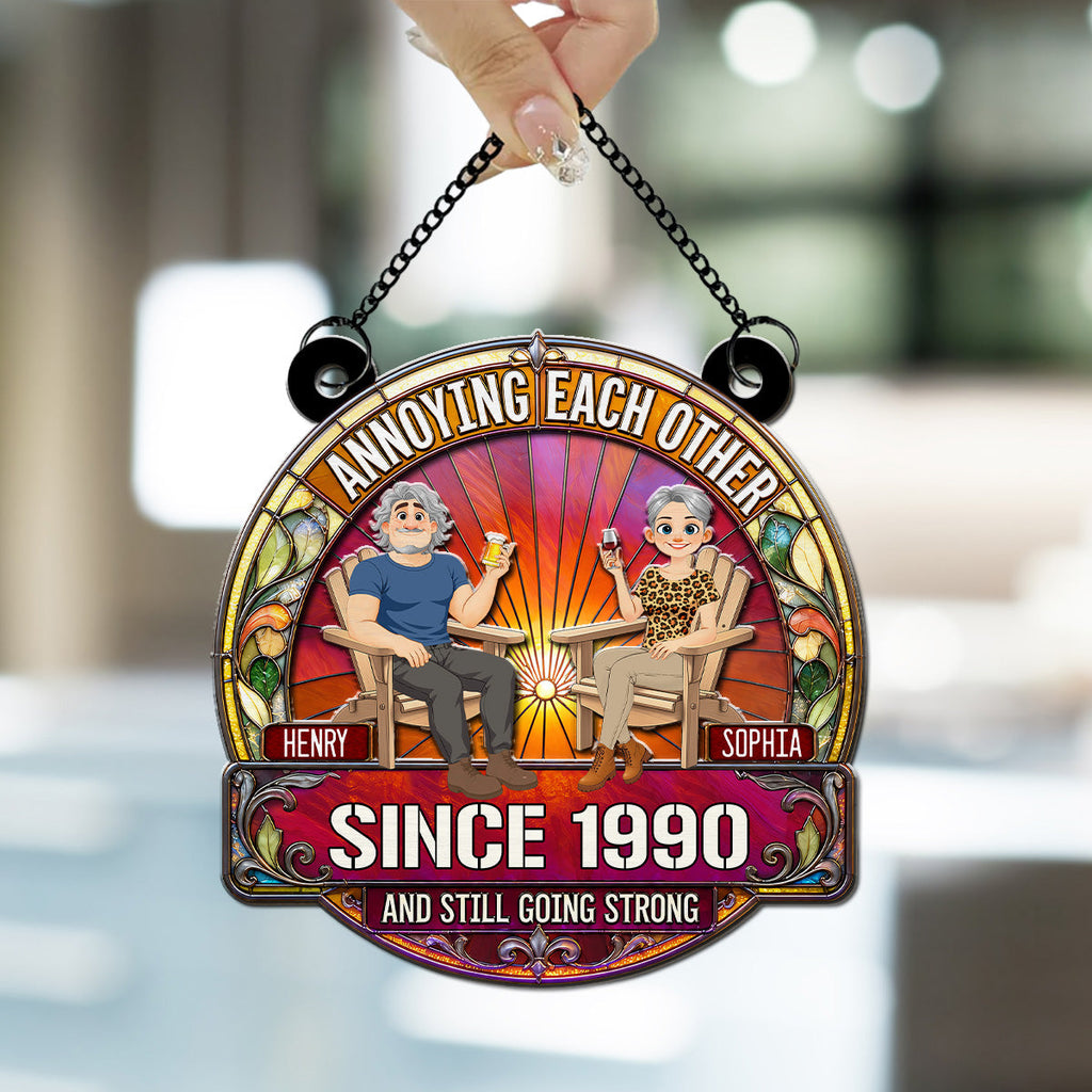 Custom Couple Hanging Decor, Anniversary Valentine's Day Gifts • Everlasting Bond - Personalized Suncatcher