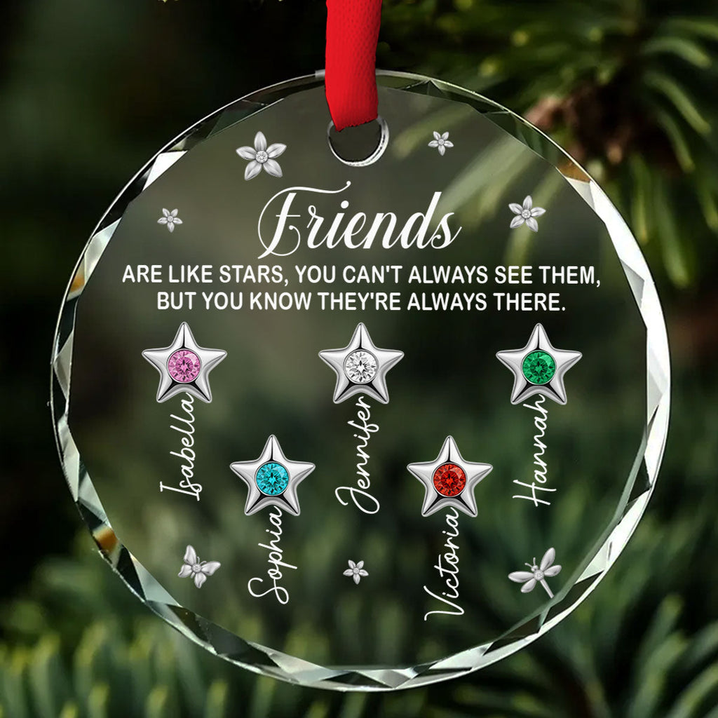 Custom Sister Christmas Ornament •  Sisters Are Always There - Personalized Glass Ornament