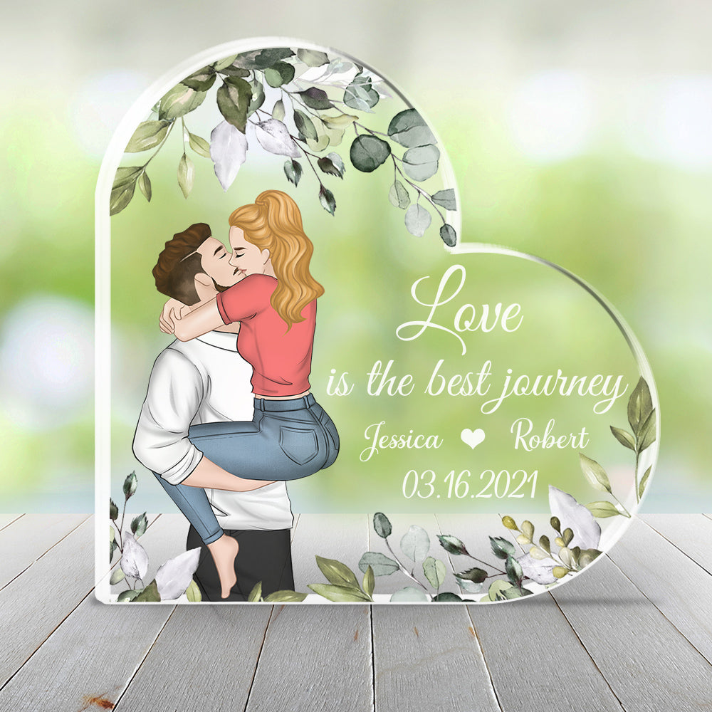Custom Couple's Decor, Anniversary & Wedding Gift • Love Is The Best Journey - Personalized Acrylic Plaque