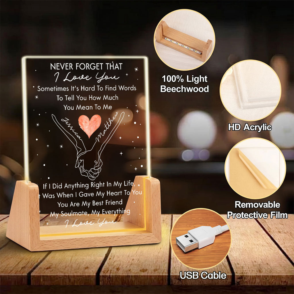 Custom Couple Gift for Anniversary, Valentine's Day, Christmas • My Soulmate - Personalized Night Light