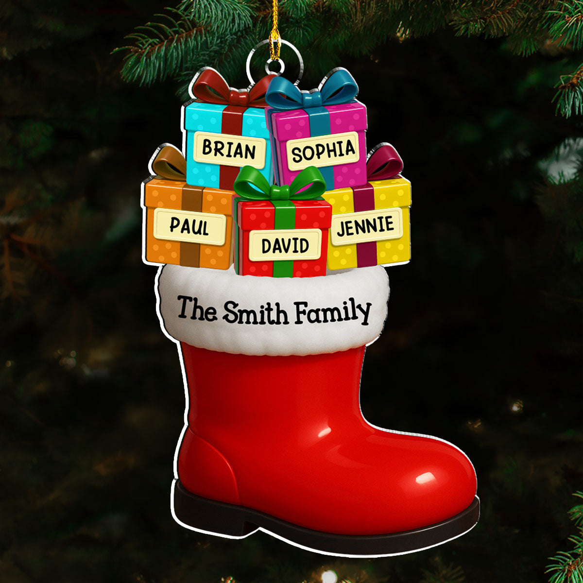 Custom Family Ornament, Christmas Gift for Family Members •  Our Family Is A Gift From Santa - Personalized Acrylic Ornament