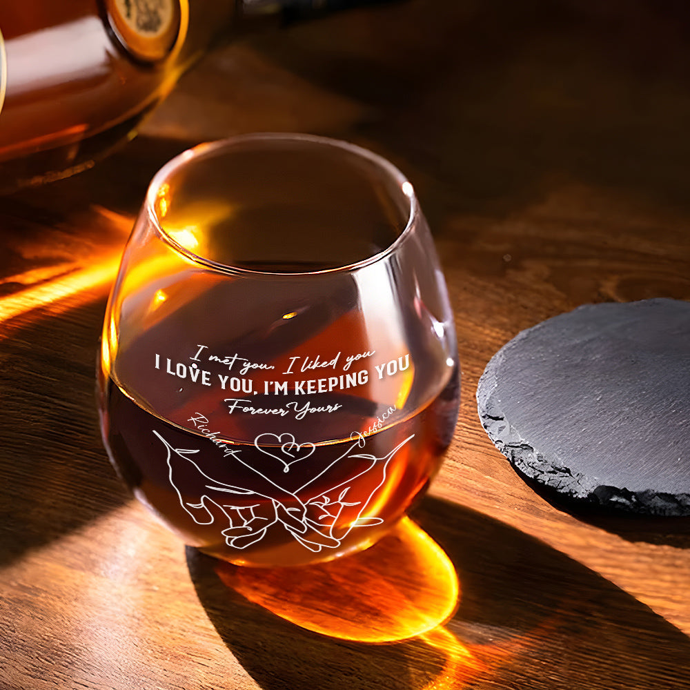 The Day I Met You - Personalized Wine Glass