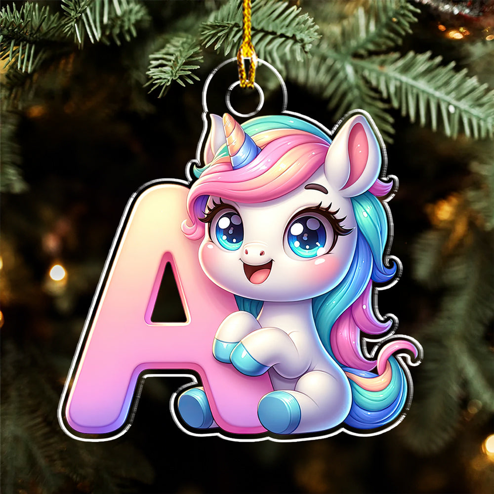 Custom Family Ornament, Christmas Gift for Family Members •  Alphabet Game Cartoon - Personalized Acrylic Ornament
