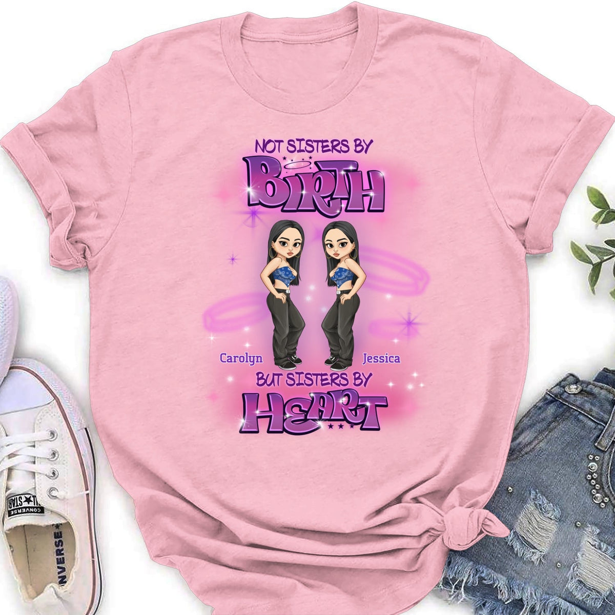 Custom Best Friend, Christmas & Birthday Friendship Keepsake Gift • Sister By Heart - Personalized Shirt