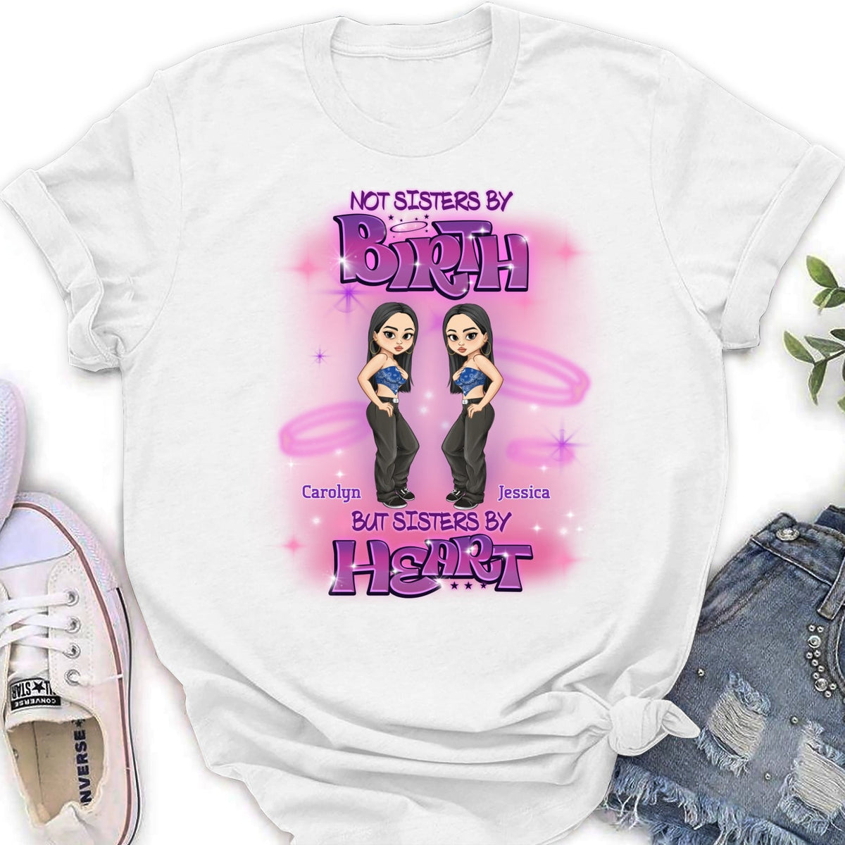 Custom Best Friend, Christmas & Birthday Friendship Keepsake Gift • Sister By Heart - Personalized Shirt