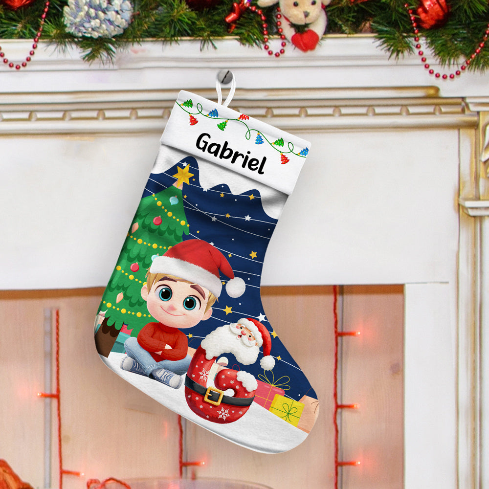 Custom Christmas Gifts for Grandkids, Holiday Decor • Snowbaby - Personalized Christmas Stocking