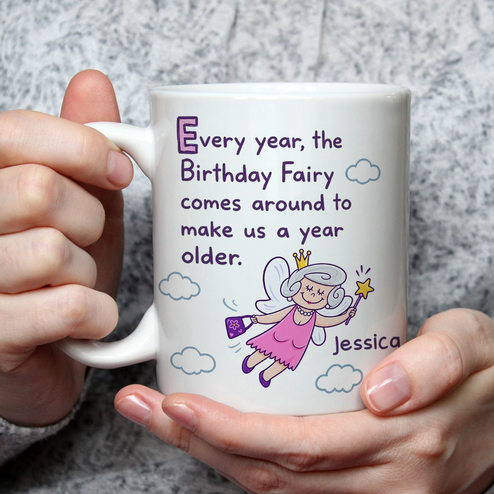 Custom Best Friend, Christmas & Birthday Friendship Keepsake Gift • Birthday Fairy - Personalized Coffee Mug