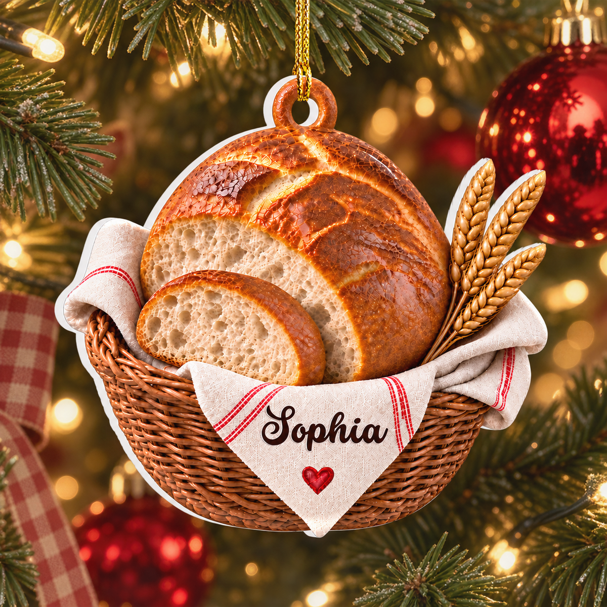 Custom Family Ornament, Christmas Gift for Family Members •  Good Days Start With Sourdough - Personalized 3D White Acrylic Ornament