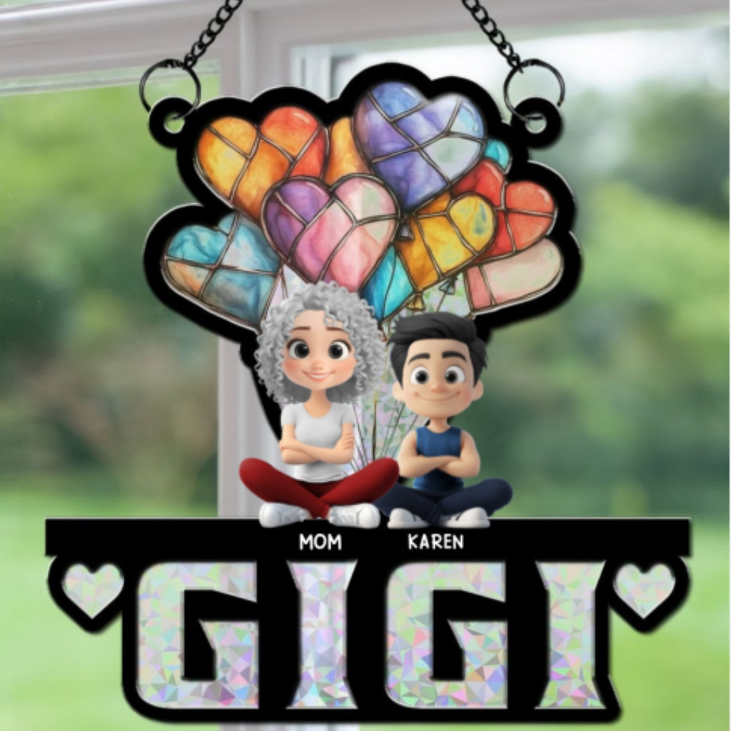 Custom Hanging Decor, Birthday Housewarming Gift • We Love You Mom - Personalized Suncatcher