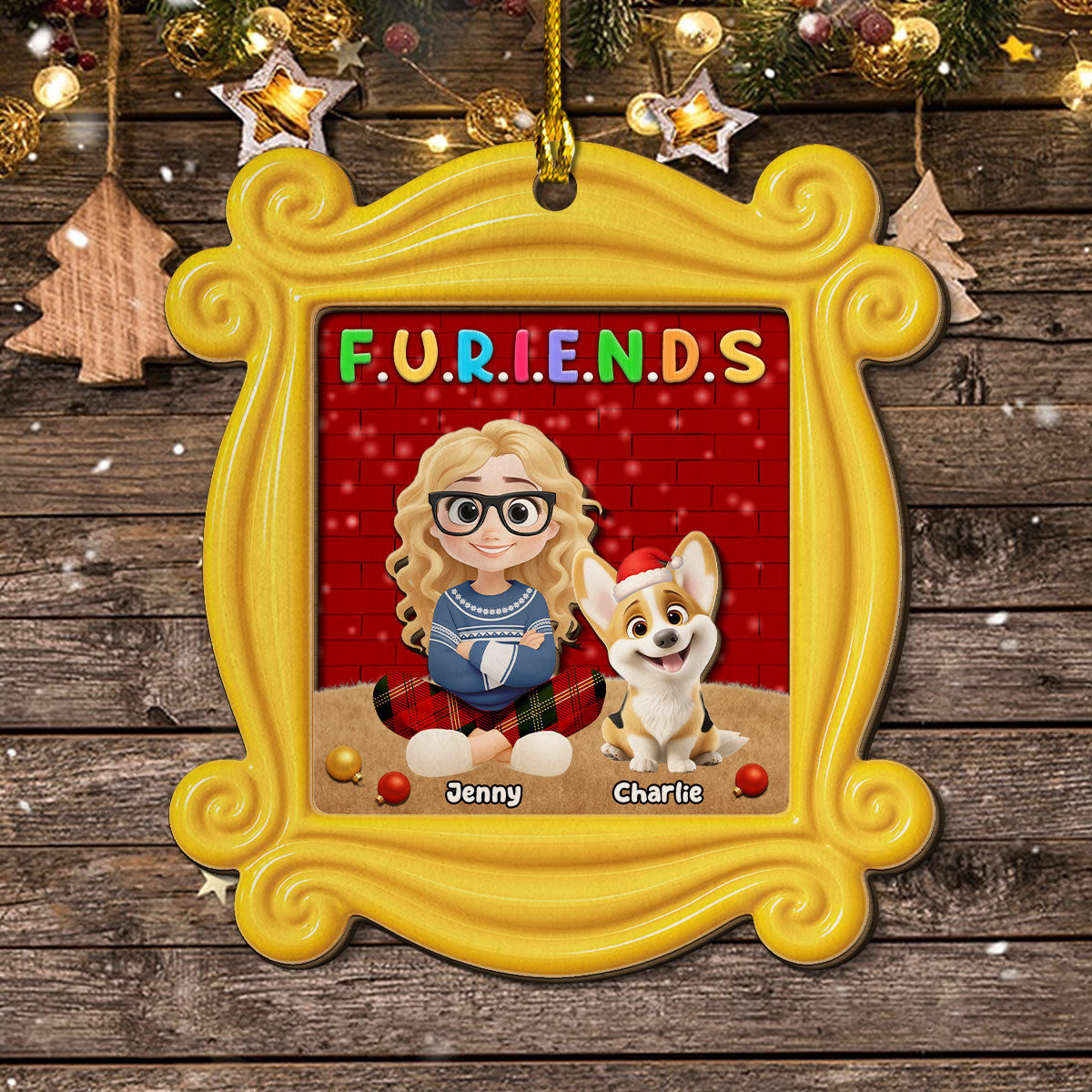 Custom Keepsake Christmas Ornament •  Here For You - Personalized 2-layer Wood Ornament