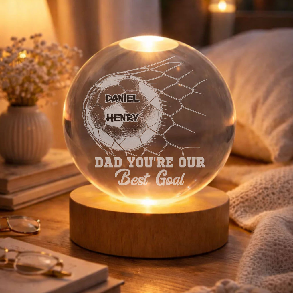 I Scored The Best Dad - Personalized Crystal Globe Lamp
