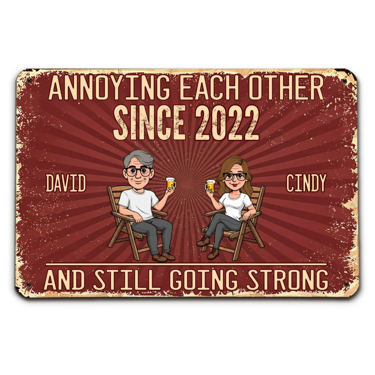 Custom Couple Anniversary Wall Decor Keepsake Gift • Our Love Forever - Personalized Metal Sign