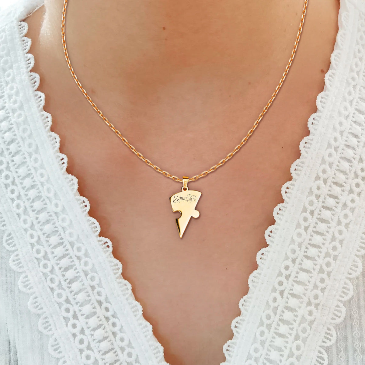 Friends Forever - Personalized Heart Puzzle Necklace