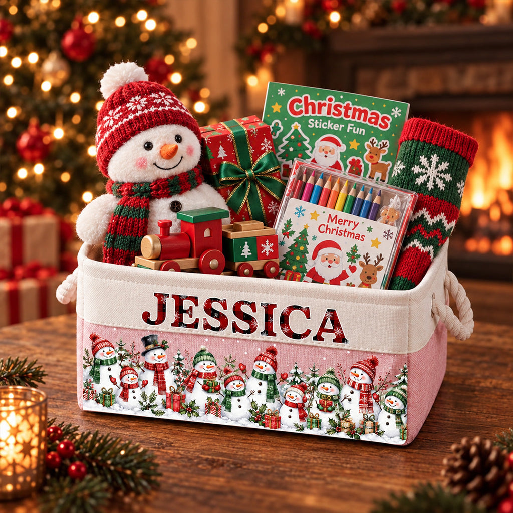 Santa Gift Basket - Personalized Storage Basket