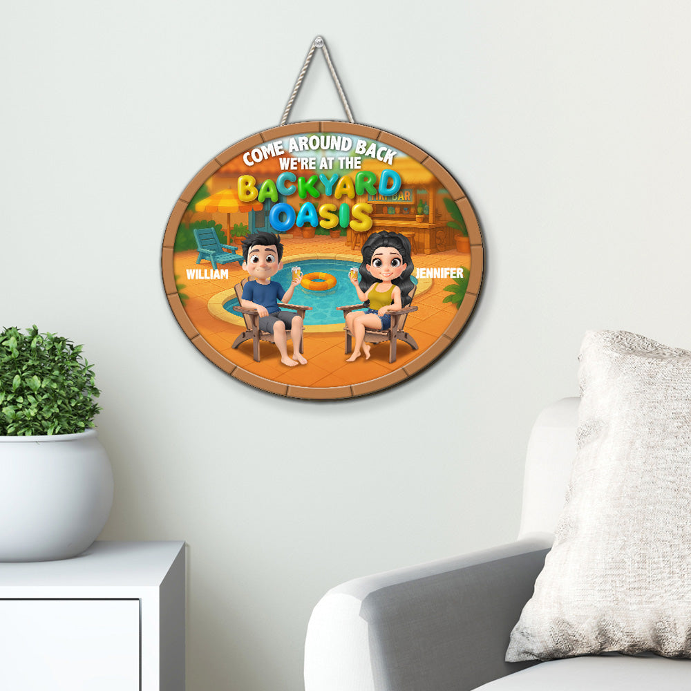 Custom Home & Wall Decor, Birthday & Christmas Gift • Welcome To Our Pool Paradise- Personalized Wood Sign