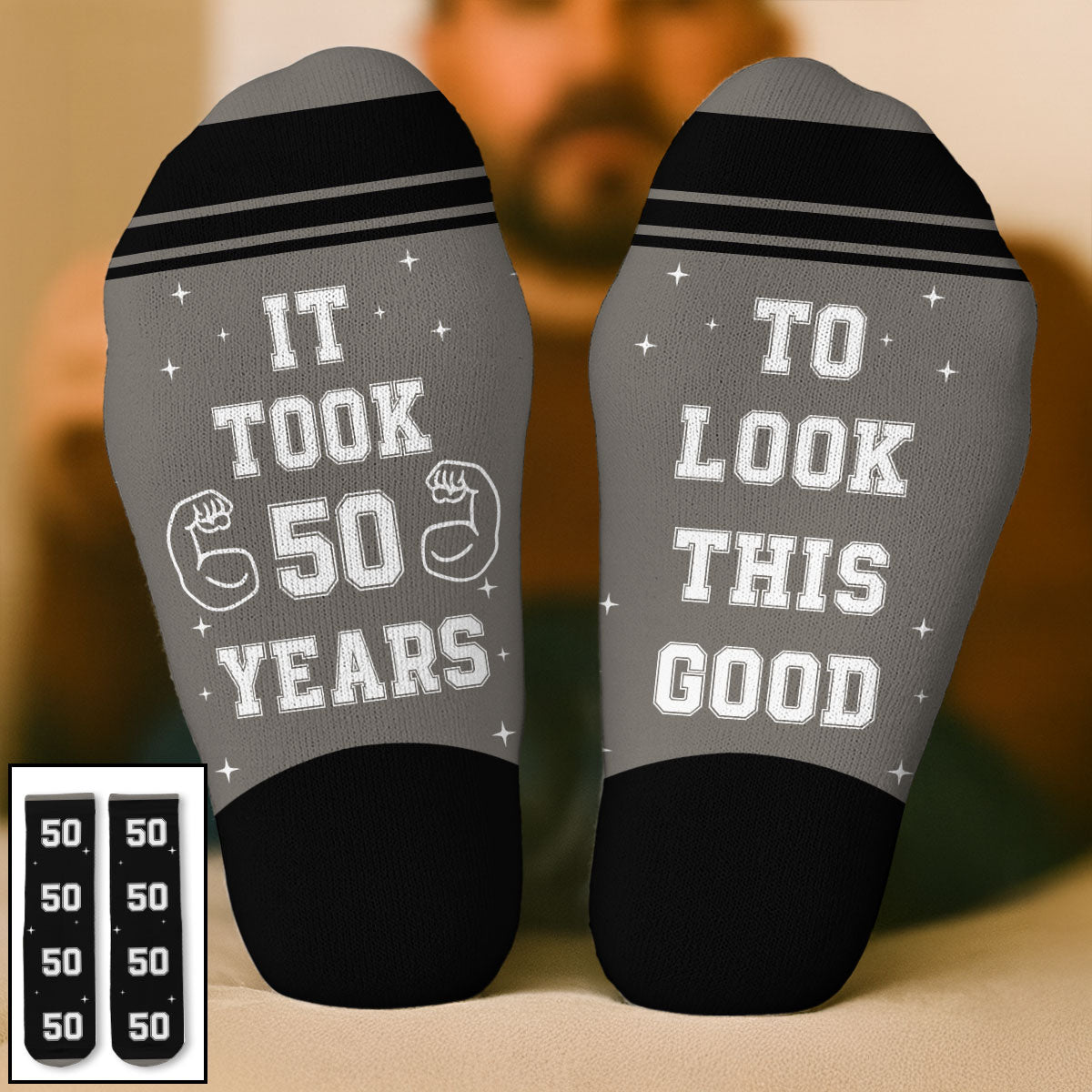 Custom Name Christmas Footwear Gift For Husband, Romantic Anniversary Keepsake • This Good Look - Personalized Crew Socks