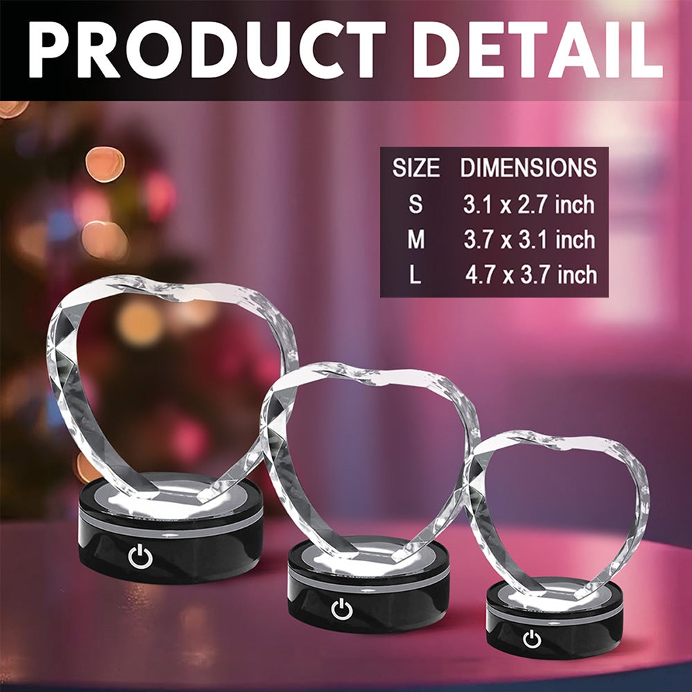 My Heart Changed Forever - Personalized Crystal Led Light