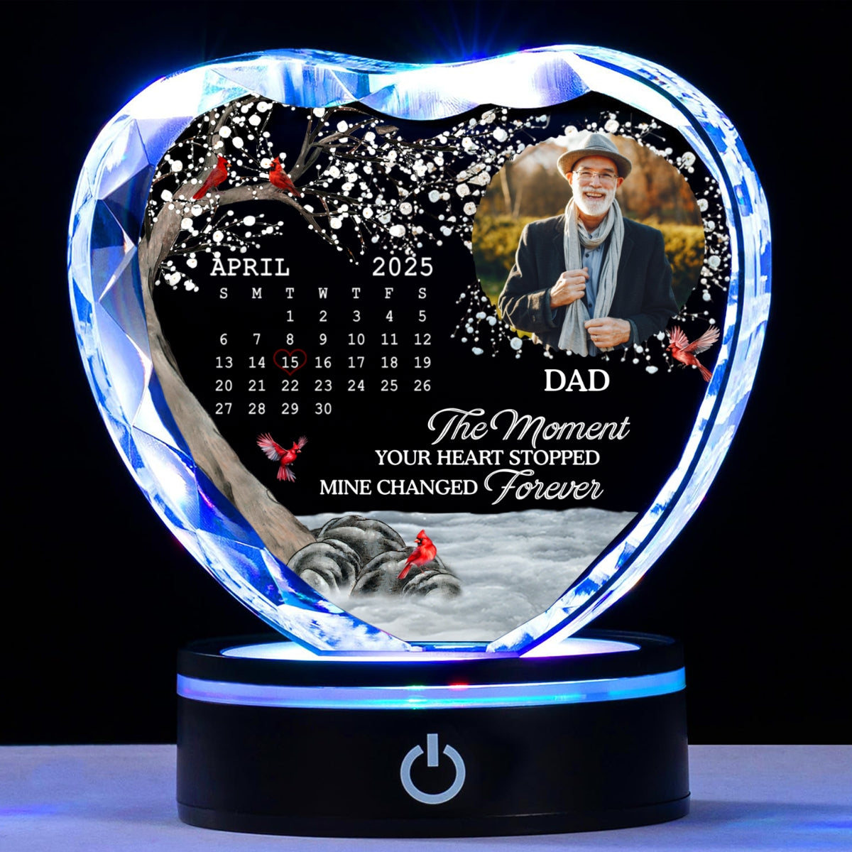 My Heart Changed Forever - Personalized Crystal Led Light