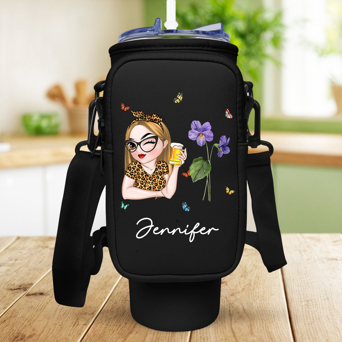 Beautiful Bestie - Personalized Water Bottle Carrier Bag