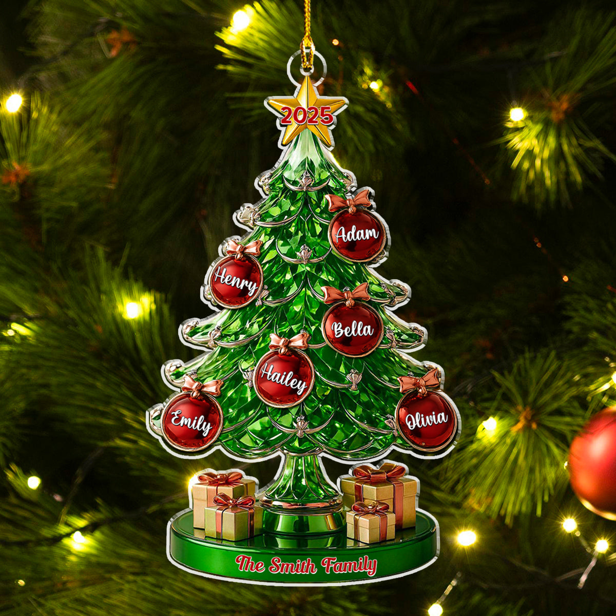 Custom Family Ornament, Christmas Gift for Family Members •  This Day Our Family - Personalized Acrylic Ornament