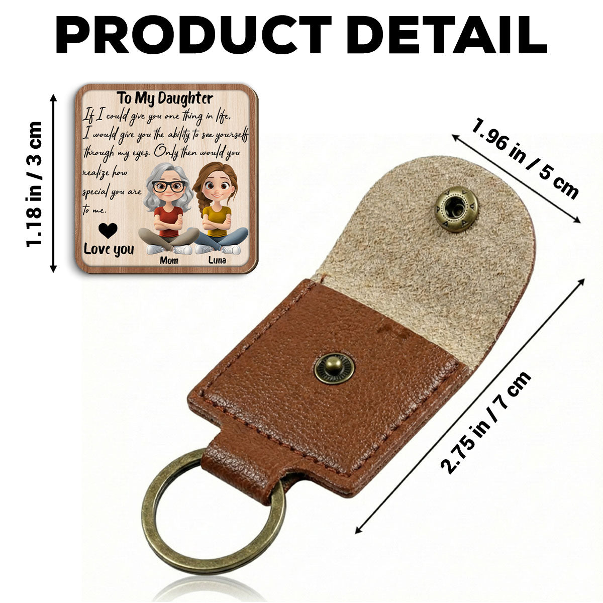 Custom Daughter Coin Keychain, Mother's Day Birthday Gifts • How Special You Are - Personalized Wooden Pocket Hug
