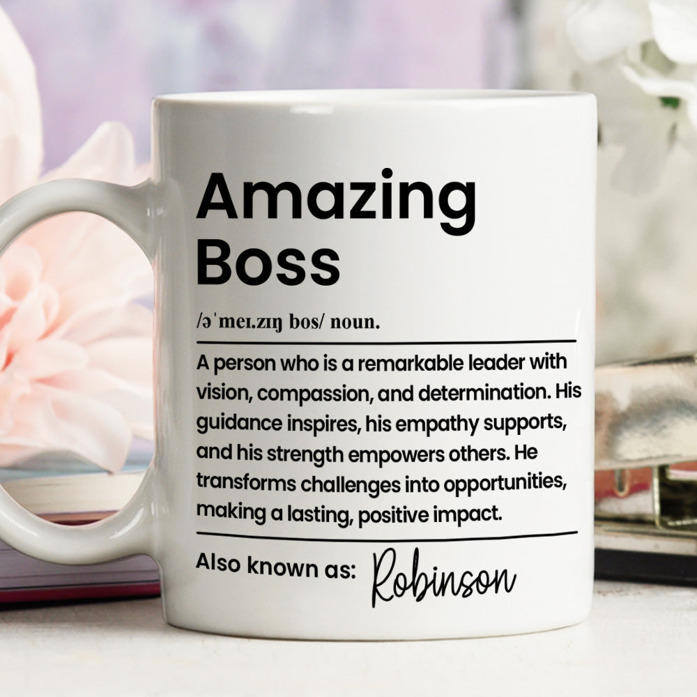 Custom Coworker, Christmas & Birthday Team Appreciation Gift • Amazing Boss - Personalized Coffee Mug