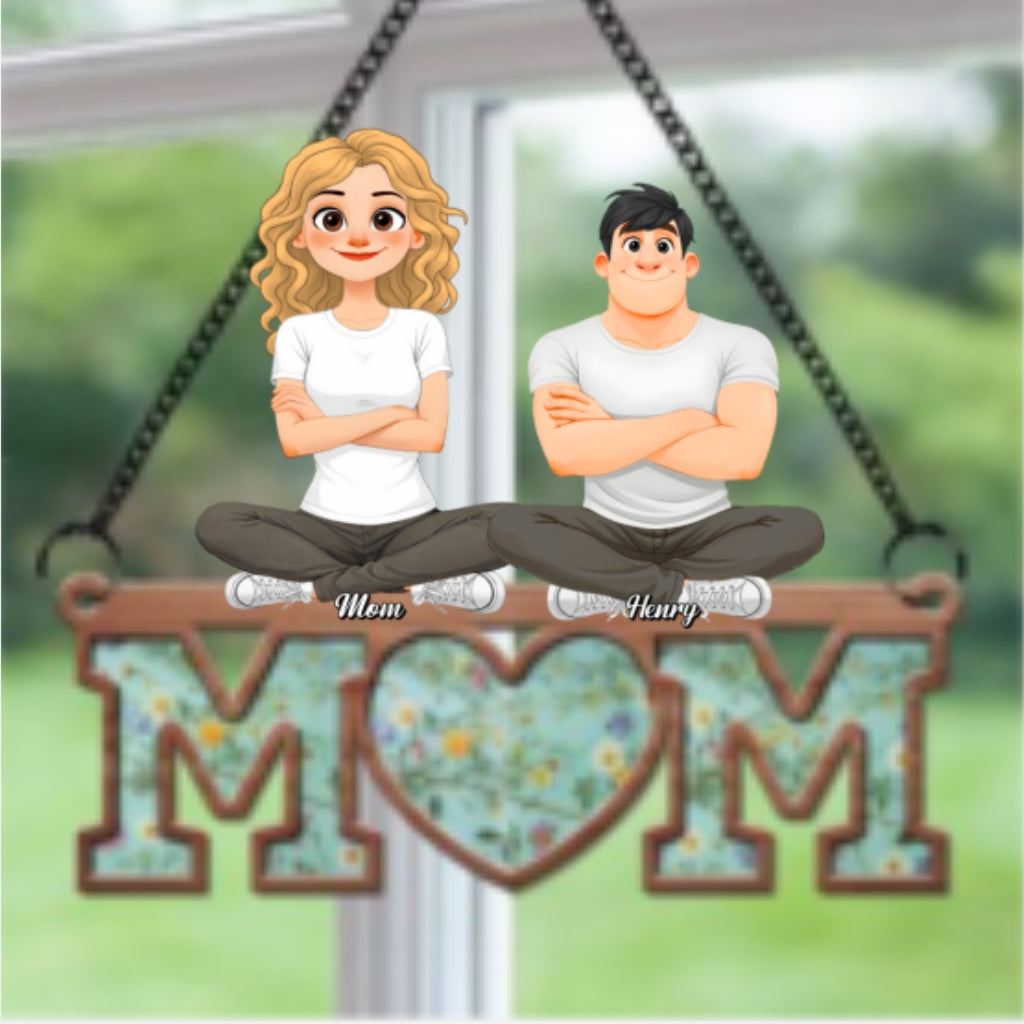 Custom Hanging Decor for Mom Daughter, Mother's Day Gifts • Wildflower Motherhood - Personalized Suncatcher