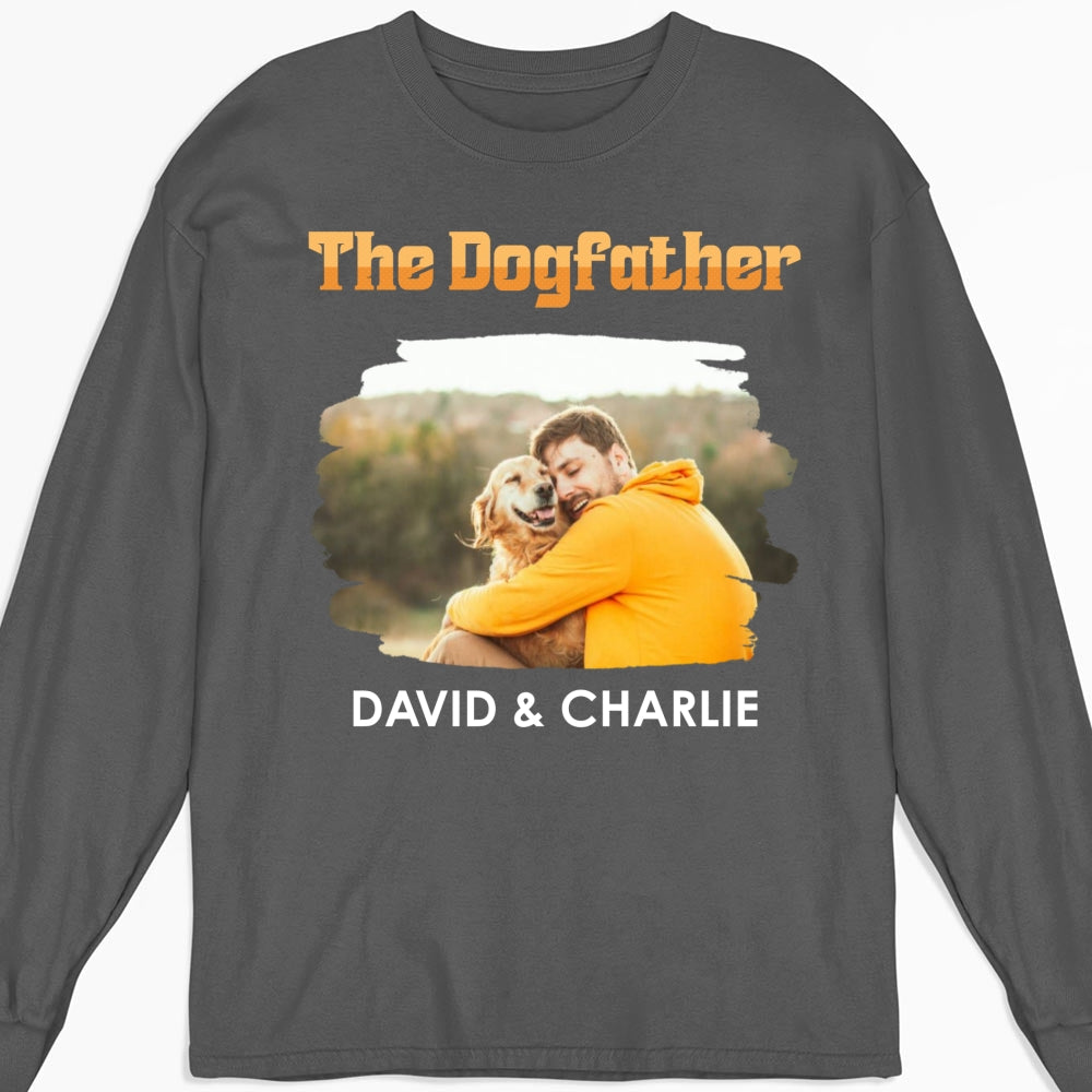 Custom Photo Christmas & Birthday Keepsake Gift • The Dogfather Retro Photo - Personalized Shirt