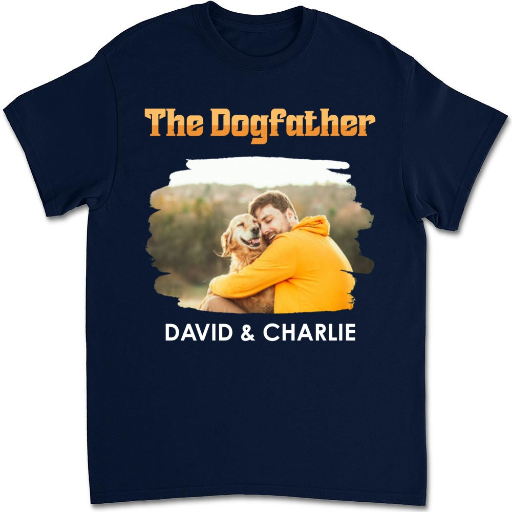 Custom Photo Christmas & Birthday Keepsake Gift • The Dogfather Retro Photo - Personalized Shirt