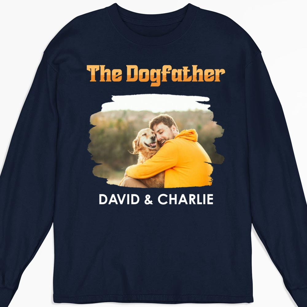 Custom Photo Christmas & Birthday Keepsake Gift • The Dogfather Retro Photo - Personalized Shirt