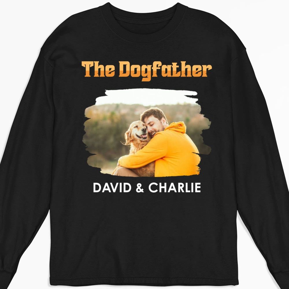 Custom Photo Christmas & Birthday Keepsake Gift • The Dogfather Retro Photo - Personalized Shirt