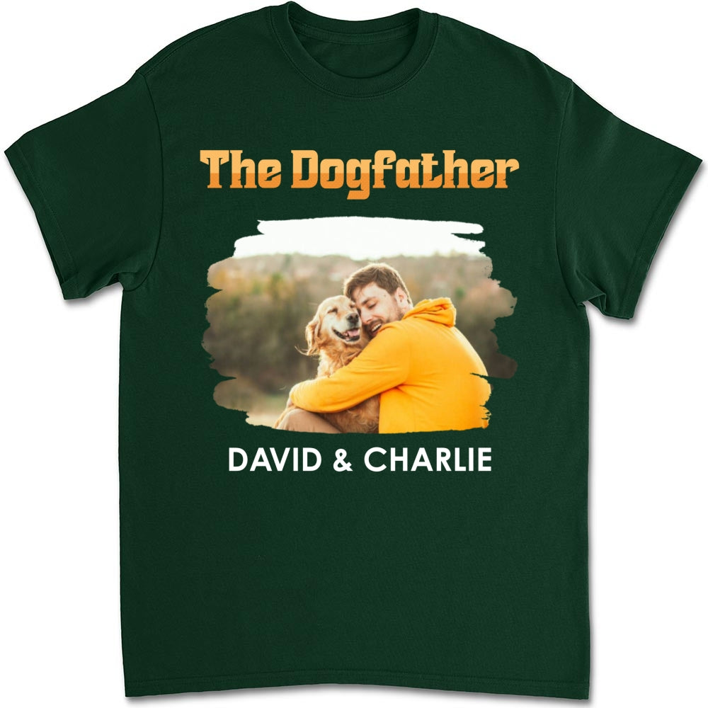 Custom Photo Christmas & Birthday Keepsake Gift • The Dogfather Retro Photo - Personalized Shirt