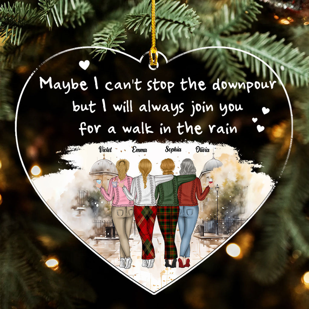 Custom Friendship Christmas Ornament, Best Friend Gift •  A Walk In The Rain - Personalized Acrylic Ornament