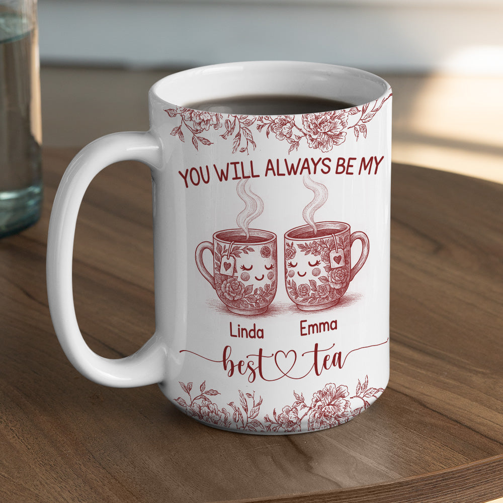 Custom Best Friend, Christmas & Birthday Friendship Keepsake Gift • Best Tea In The World - Personalized Coffee Mug