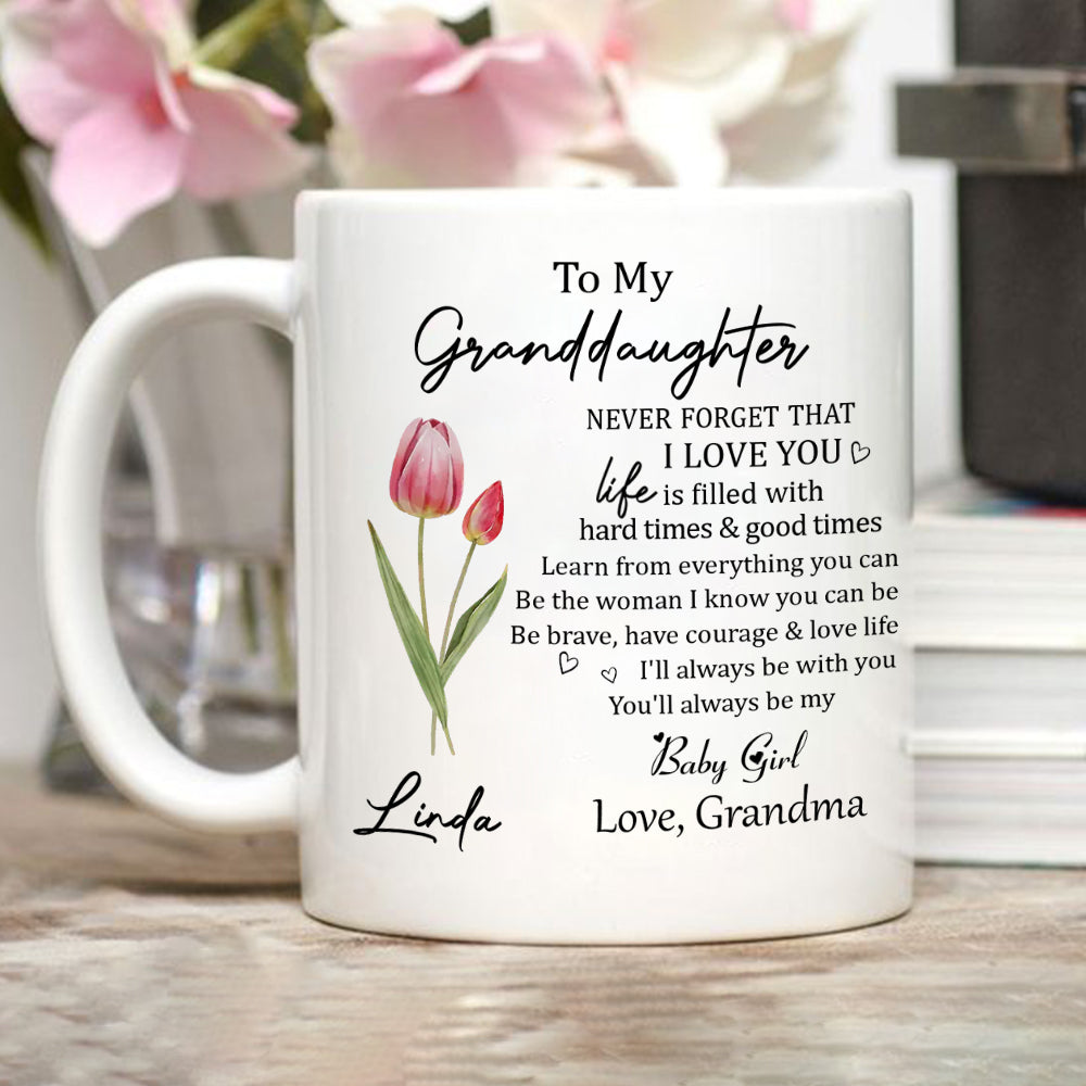 Custom Christmas & Birthday Keepsake Gift • Never Forget Granddaughter - Personalized Coffee Mug