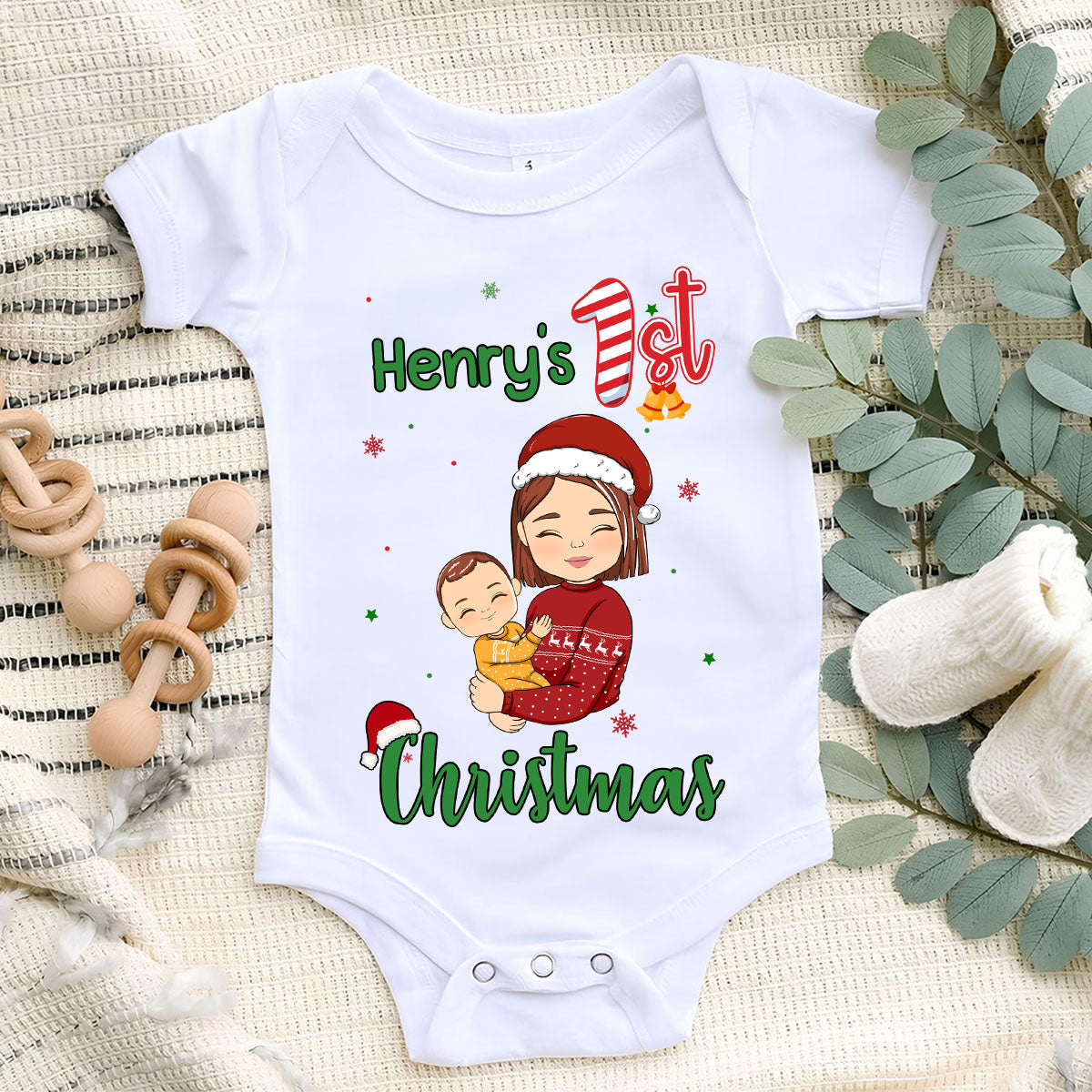 Baby First Christmas - Personalized Baby Onesie