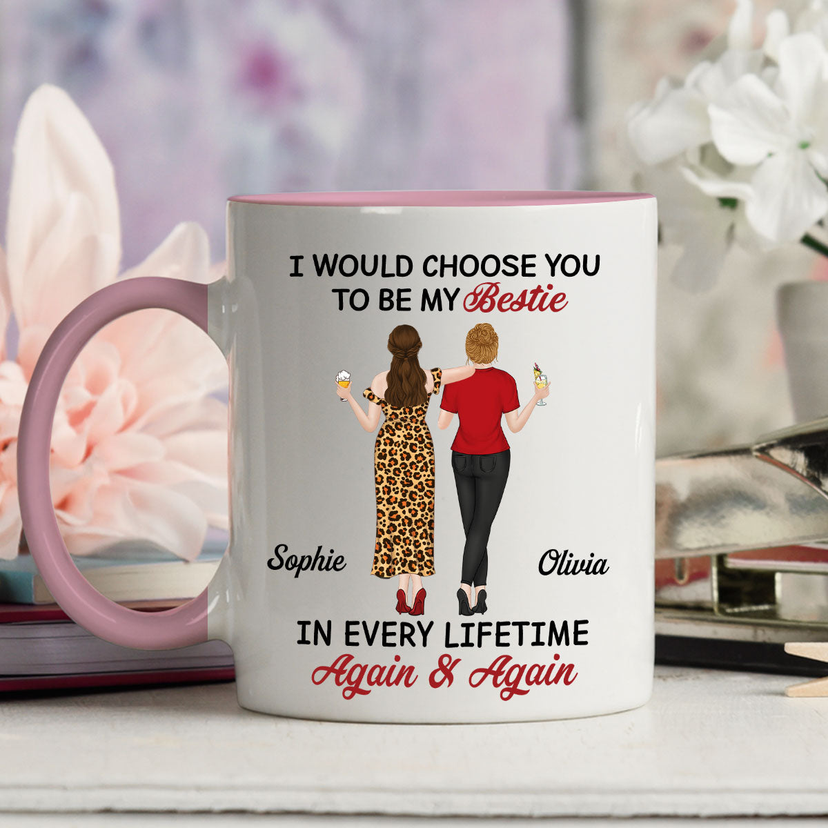 Custom Christmas & Birthday Gift for Brother & Sister • True Friends Always - Personalized Accent Mug