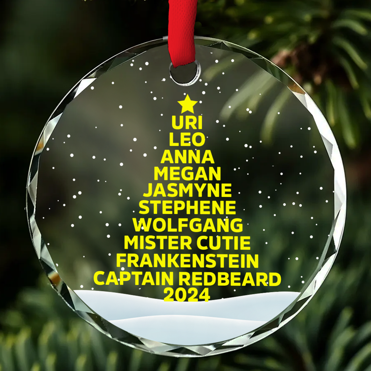Custom Family Ornament, Christmas Gift for Family Members •  Love Family - Personalized Glass Ornament