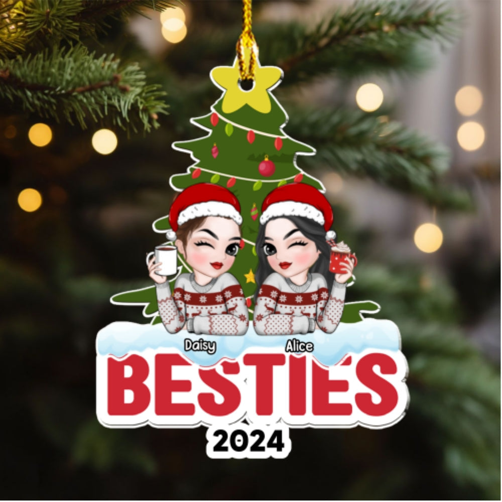 Custom Keepsake Christmas Ornament •  Bestie Forever - Personalized Acrylic Ornament