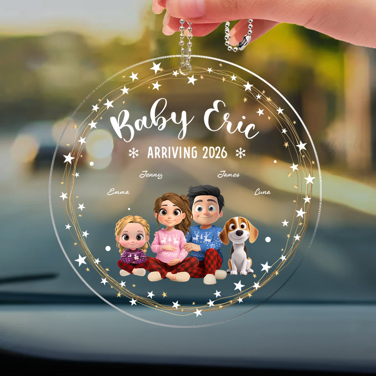 We Are Waiting For You - Personalized Car Ornament