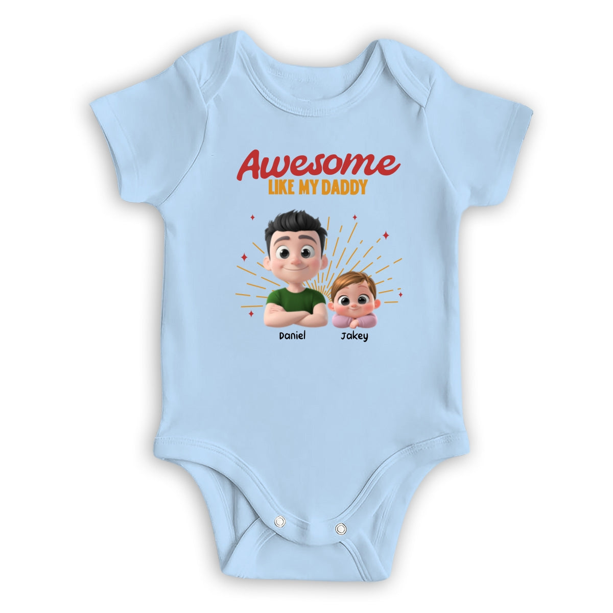 Custom First Father's Day, Christmas Gift for New Dad • Awesome Baby Dad - Personalized T-Shirt And Onesie