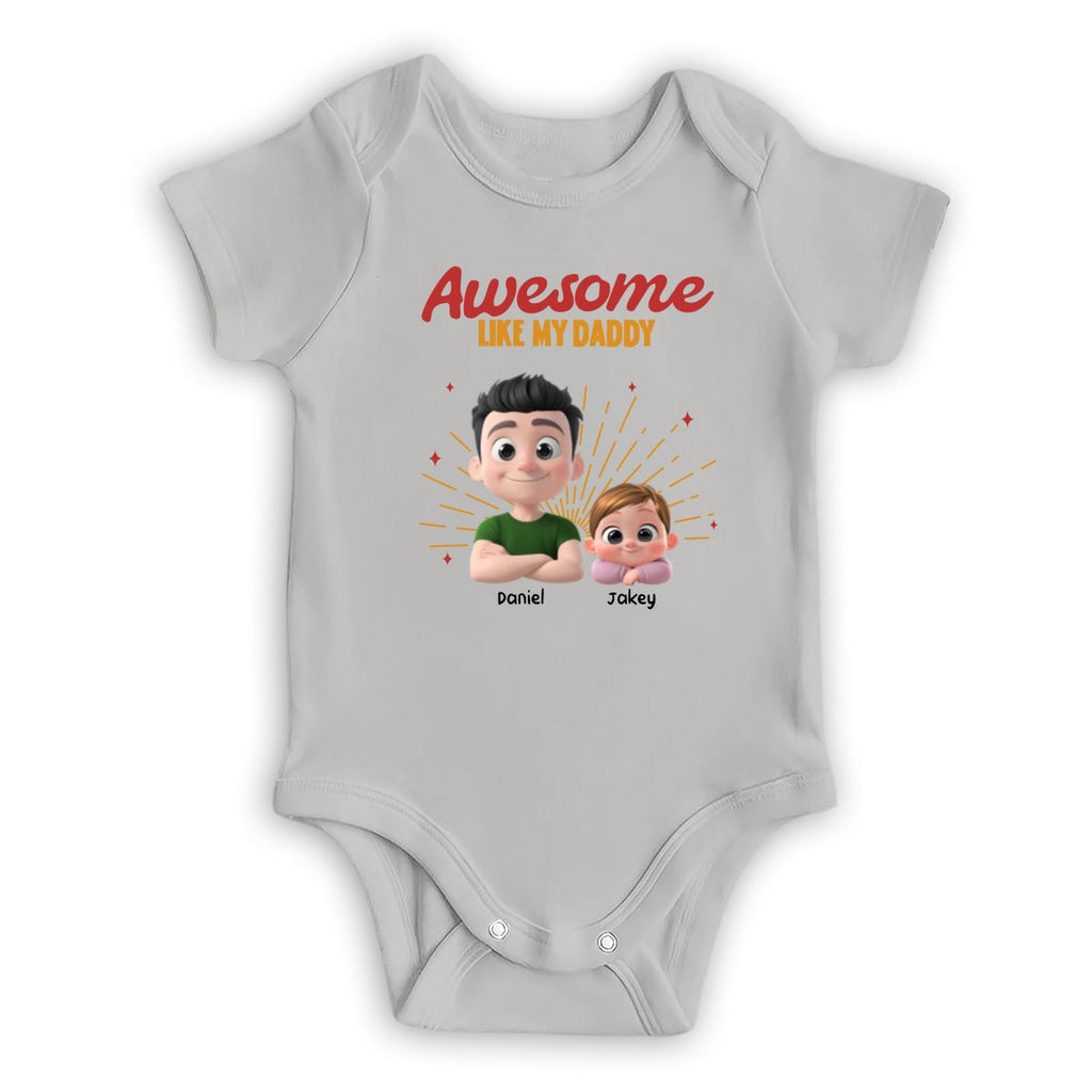 Custom First Father's Day, Christmas Gift for New Dad • Awesome Baby Dad - Personalized T-Shirt And Onesie