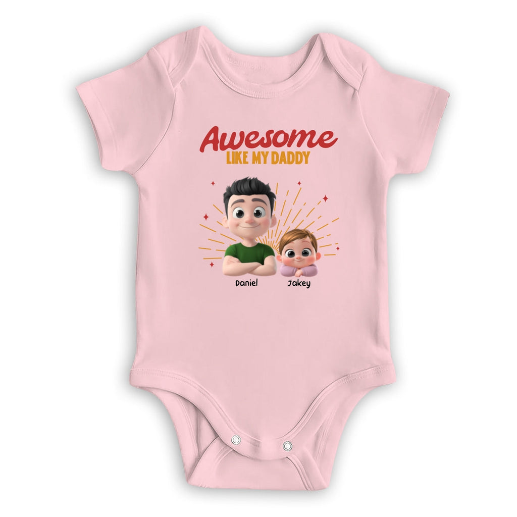 Custom First Father's Day, Christmas Gift for New Dad • Awesome Baby Dad - Personalized T-Shirt And Onesie