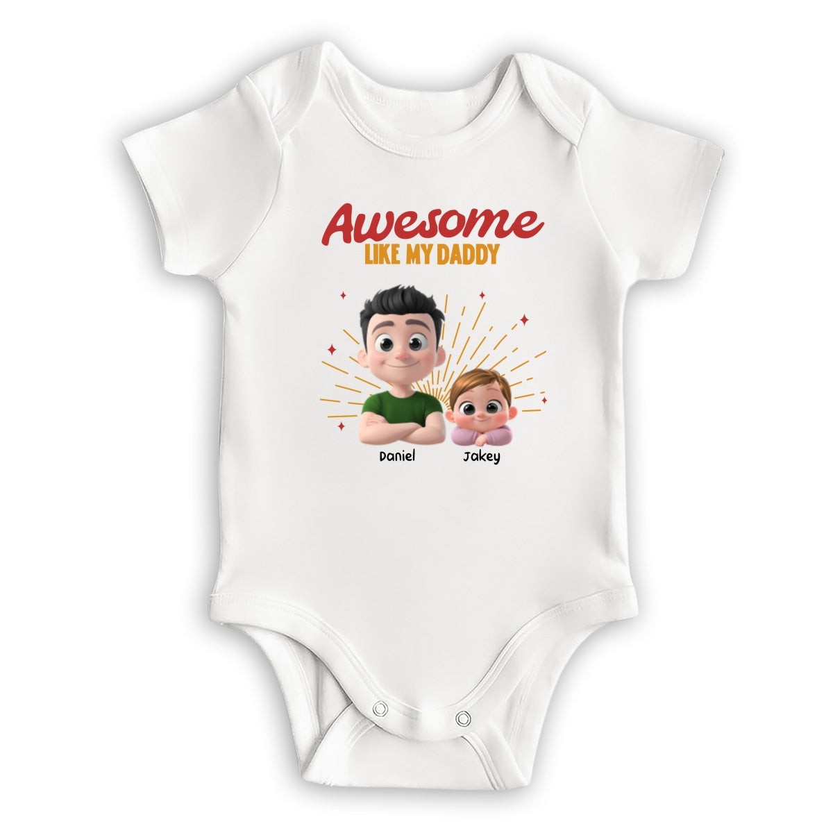 Custom First Father's Day, Christmas Gift for New Dad • Awesome Baby Dad - Personalized T-Shirt And Onesie
