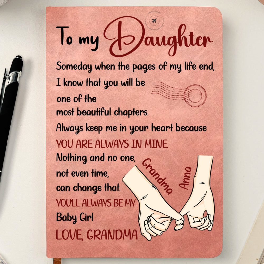 Custom Stationery Gifts For Daughter, Son, Grandchild • The Most Beautiful Chapters - Personalized Leather Journal