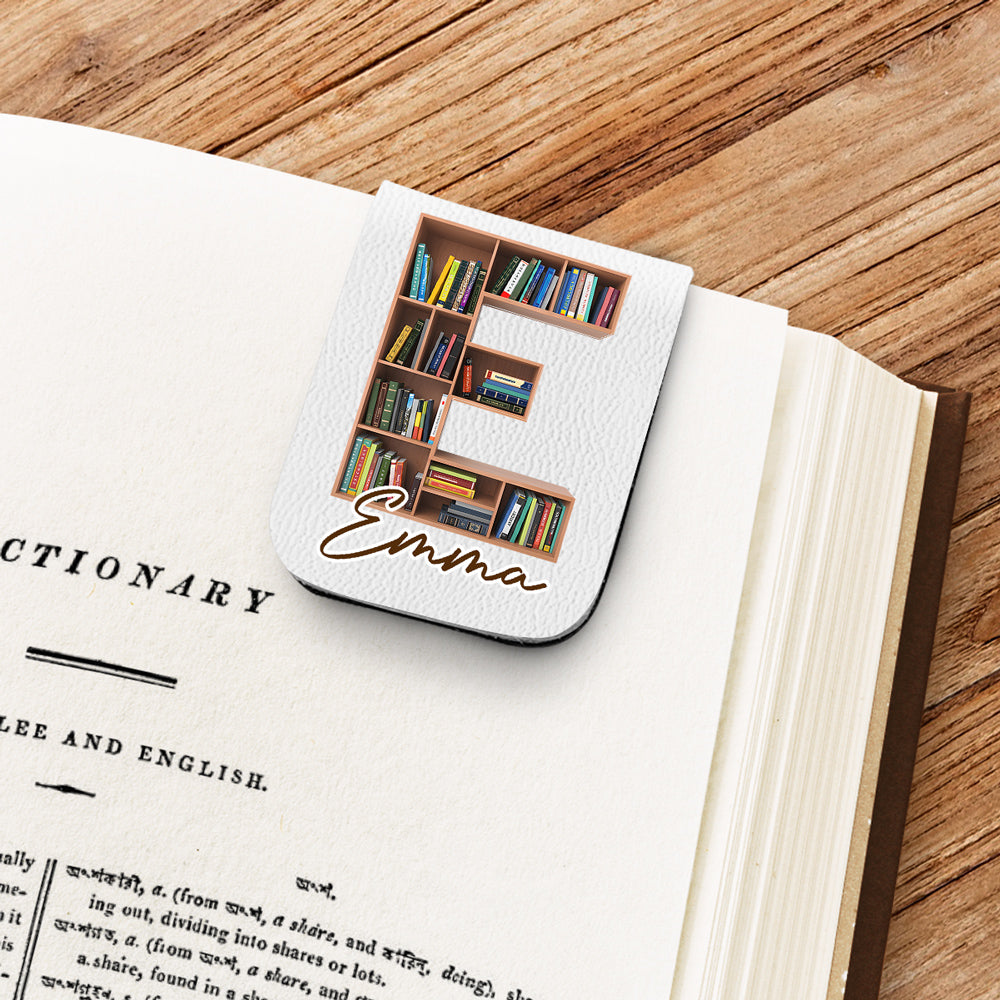 Custom Christmas Birthday Bookish Gifts For Book Lovers, Bookworms • Into Books Alphabet - Personalized Leather Bookmark