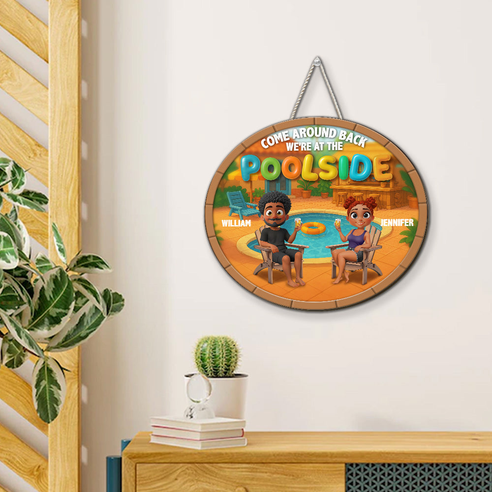 Custom Home & Wall Decor, Birthday & Christmas Gift • Welcome To Our Pool Paradise- Personalized Wood Sign