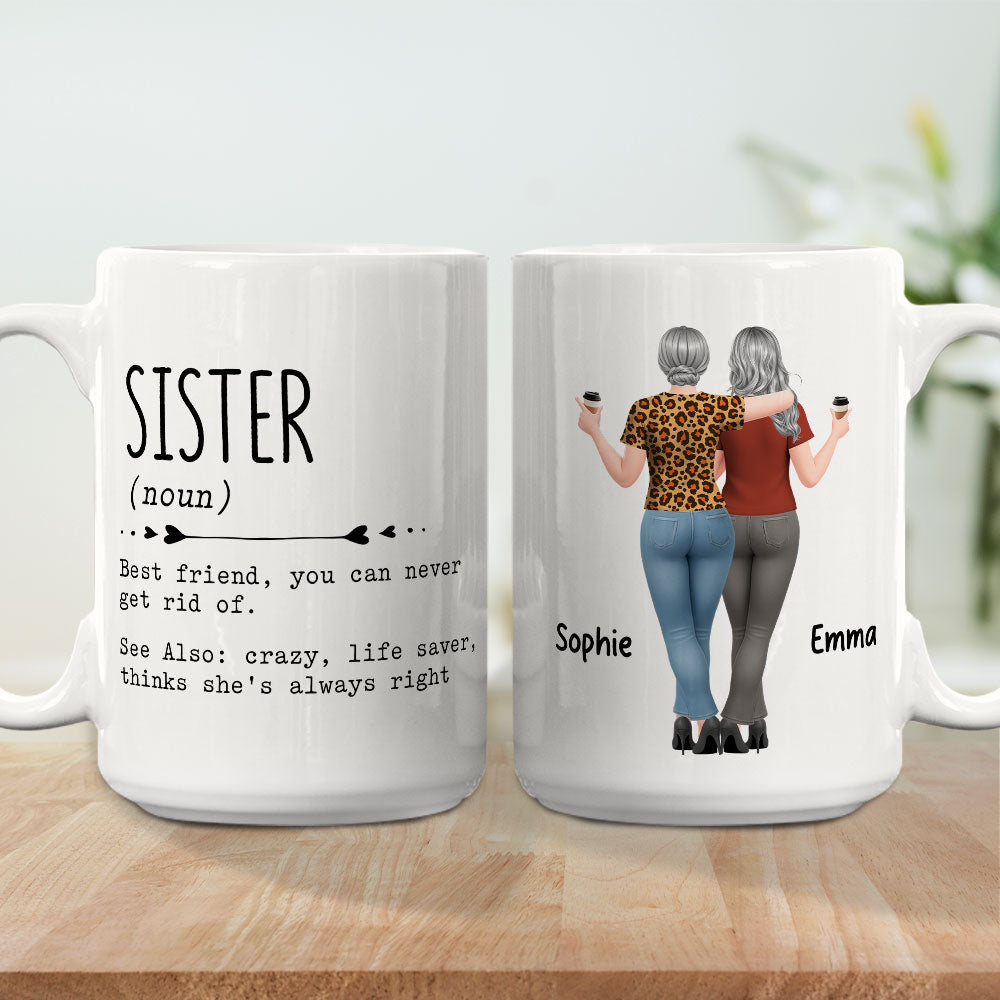 Custom Christmas & Birthday Gift For Sister • Sister Dictionary Definition - Personalized Coffee Mug