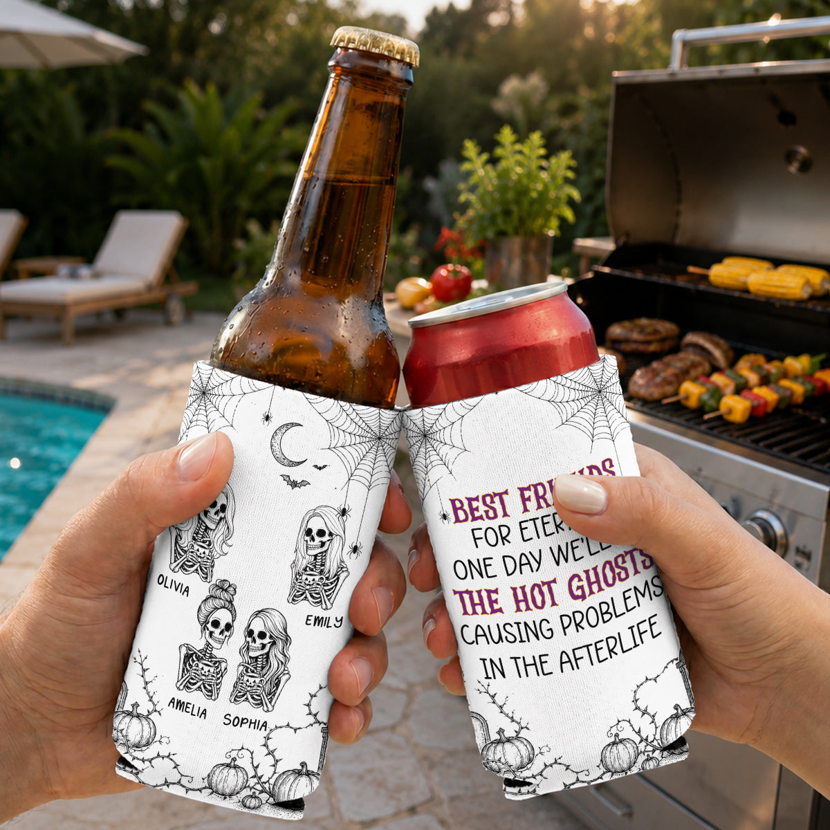 Partners in Fright - Personalized Skinny Can Cooler